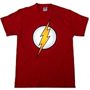 DC COMICS "FLASH: GLOW-IN-THE-DARK LOGO" Red Cotton Tee Licensed