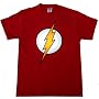 DC COMICS "FLASH: GLOW-IN-THE-DARK LOGO" Red Cotton Tee Licensed