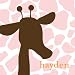sweet giraffe girl : personalized canvas nursery art : 16 x 16