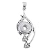 Souarts Heart Carve White Rhinestone Snap Pendant Fit Snap Mini Button