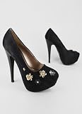 Flower Trim Lace Platform Pump
