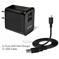 For SanDisk Sansa Clip+ 4GB MP3 Player 10W 2100mAh Dual USB Ports Wall Home House AC Charger w/ USB Cable