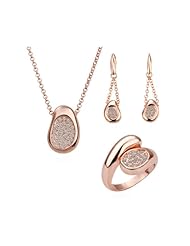 Generic Women 18k Gold Plated Set Necklace Earrings Ring