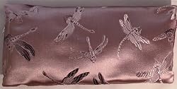 Organic Lavender Silk Eye Pillow with Lavender Dragonfly Design