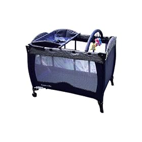 Dream On Me Deluxe Adjustable Height Play Yard with Changing Area