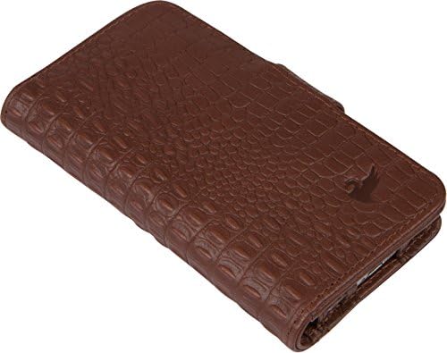 BellaVita Espresso iPhone 6 Leather Wallet, in espresso croc