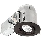 Globe Electric 9205201 4 inch Recessed Lighting Kit, Die-Cast Regressed Swivel, Oil Rubbed Bronze Finish, Spot Light