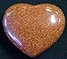 30mm Gold Stone Puff Heart Goldstone