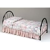 Twin Size Metal Bed Headboard and Footboard Black Finish