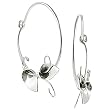 Sterling Silver Calla Lily Hoop Earrings