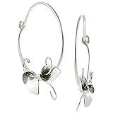 Sterling Silver Calla Lily Hoop Earrings