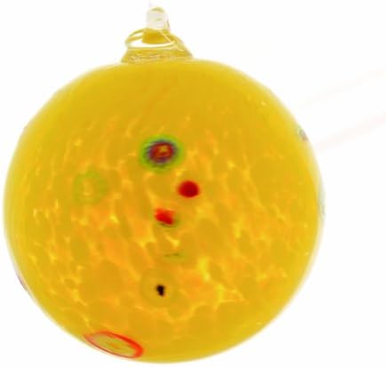 Coloriscape Ornament Ball, 4-Inch, Yellow with Flowers