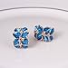 Fashion Plaza Blue Flower with Stunning CZ Earring E8