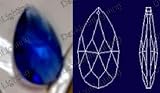 Crystal Blue Pear Drop 30% Lead Color Faceted Sphere 63 mm - 1.5 # 872-63