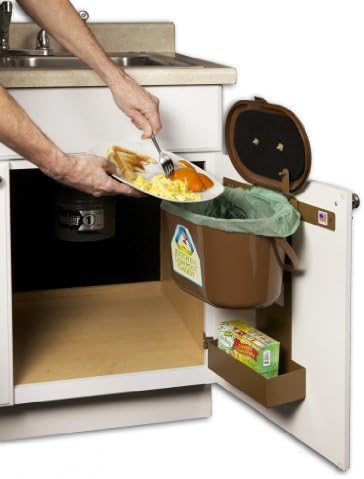 Kitchen Compost Caddy under sink mounted compost system with compost bag storage