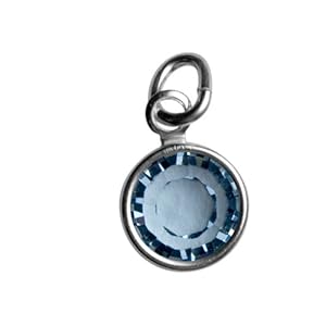Sterling Silver March Birthstone Charm - Hangs on Loving Family Mother's Loving Embrace Pendant