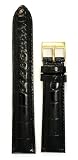 Men's Genuine Louisiana Alligator Watchband Black 18mm Watch Band