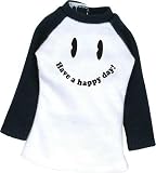 スマイルプリントTシャツ ブラック×ホワイト