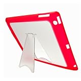 Two Toned Red and Clear Snap On Skin Cover with Kickstand for all models of Apple iPad 2 ( 2nd Generation, wifi , + AT&T 3G , 16 GB , 32GB , MC773LL/A , ect.. ) + Live * Laugh * Love Vangoddy Wrist Band!!!