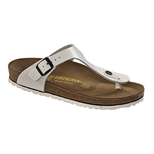 Birkenstock Gizeh Patent Leather Thong Sandals in White | Lyst