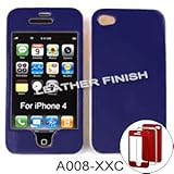 Apple iPhone 4 Honey Navy Blue, Leather Finish Hard Case,Cover,Faceplate,Sn ....