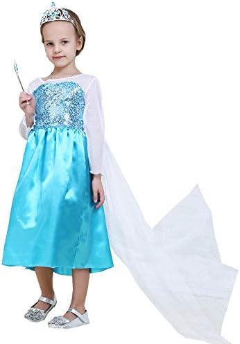 Hot High Grade Snow Queen Elsa Children Girls Costume Dress (US-3T/3, Classic-Elsa)