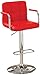 Furniture of America Modern Chelsea Leatherette Swivel Bar Stool, Red