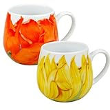 UPC 097031178860 product image for Konitz Poppy and Sunflower Blossoms Snuggle Mugs, Set of 2 | upcitemdb.com
