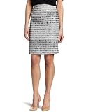 Jones New York Women's Petite Slim Skirt, Jet Black/Jet White, 10 Petite
