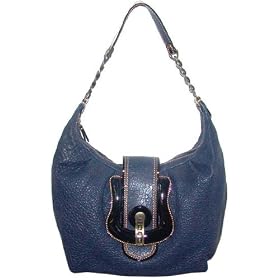 Fendi Blue Pebbled Leather Shoulder B. Bag 8BR563-UP8-F0BYH