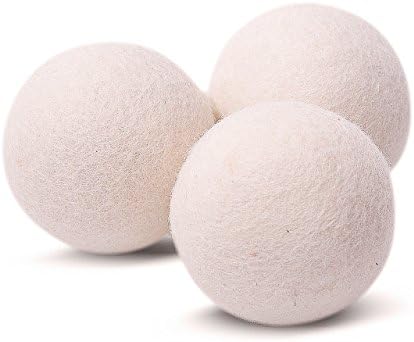 Wool Dryer Balls - 3 Pcs - XL Size - Baby Safe &amp; Unscented Natural Fabric Softener - 100% Organic, No-Fillers New Zealand Wool Dry Balls
