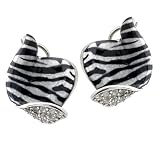 CZ & Enamel Sterling Silver Earrings