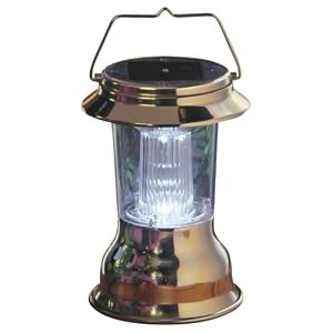 Paradise GL23902MS Stamped Aluminum Solar Tabletop Lantern, Polished Aluminum by Paradise