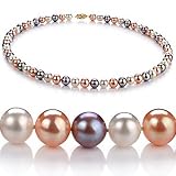 Barbara White,Pink and Lavender 6-7mm AA Freshwater Pearl Necklace 16 inch