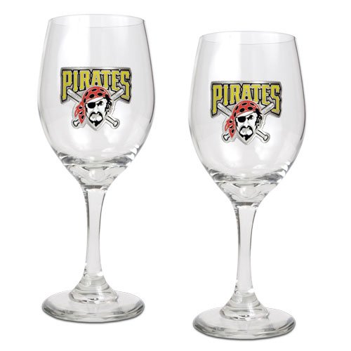Pittsburgh Pirates MLB 2pc Wine Glass Set - Primary Logo
