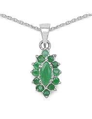 0.61 Carat Genuine Emerald 925 Sterling Silver Pendant