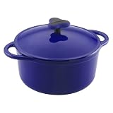 Rachael Ray 3-1/2-Quart Cast-Iron Covered Round Casserole, Blue