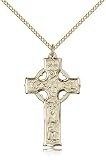 Genuine IceCarats Designer Jewelry Gift Gold Filled Celtic Cross Pendant 1 3/8 X 3/4 Inch With 18 Inch Gold Filled Lite Curb Chain. Made In Usa.