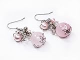 天然石*ローズクォーツ ゆらりカワイイピアス+*