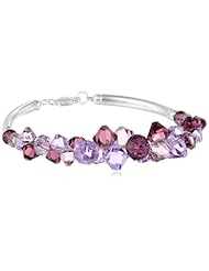 Sterling Silver Genuine Swarovski Crystalized Elements Multi-Frontal Bracelet, 7.5"