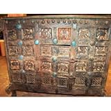 Indoor Furnitures item: ANTIQUE INDIA CARVED ANIMAL CHEST SIDEBOARD BUFFET BAR