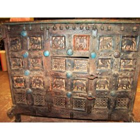 Click here to buy ANTIQUE INDIA CARVED ANIMAL CHEST SIDEBOARD BUFFET BAR by mogulinterior.com.