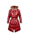 Julia Cocco' Women's Cherry Red Puffer Fur-Trim Hooded Coat 14 (USA) - 50 (IT)
