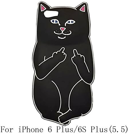 2015 New Cute 3D Cartoon Animal RIPNDIP cat black Silicone Soft Back Case Cover For apple iPhone For iphone5 5s/5c/6 6s/6plus 6splus (iPhone 6 Plus/6s Plus)