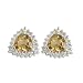 14K Yellow Gold 1/4 ct. Diamond and 6 x 6 MM Trillion Cut Citrine Earrings