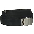 56" Black One Size Canvas Military Web Belt With Silver Slider Buckle
