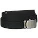 56" Black One Size Canvas Military Web Belt With Silver Slider Buckle