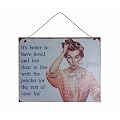 'It's better to have loved and lost...' Vintage Metal Wall Plaque