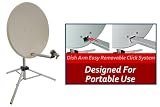 Netgadgets 80cm Portable Off-White Satellite Dish Kit with Tripod for Caravan/Camping. Ideal for use with your own Sky or Freesat box.