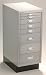 NPSG MD298SV Axcess 8 drawer under-the-desk Multi-Drawer Combo unit with drawers of varying size. SILVER